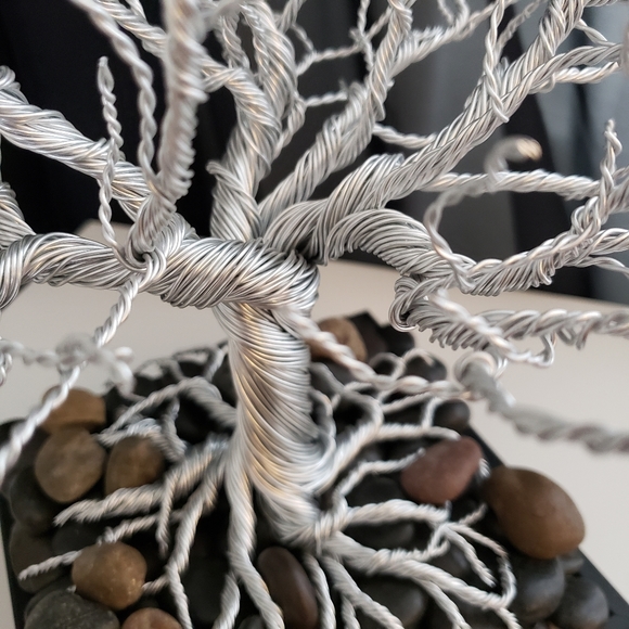 Wire Tree Bonsai Twisted Metal Sculpture Tree of Life Money Tree Original 10" - Picture 4 of 6